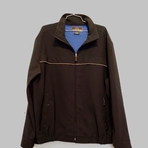 Weather Proof Garment Co Black Tan Zip Pockets Lightweight Short Jacket sz L